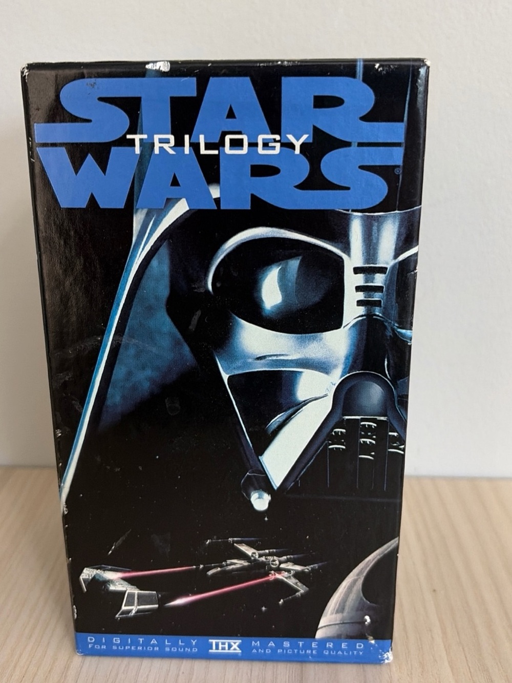 Vintage 1995 Star Wars Trilogy VHS Box Set - Darth Vader Artwork - Black & Blue